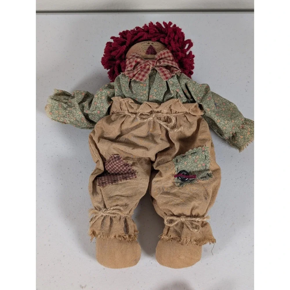 Primitive Raggedy Ann Rag Doll Ornament Lot Handmade Country Farmhouse Decor